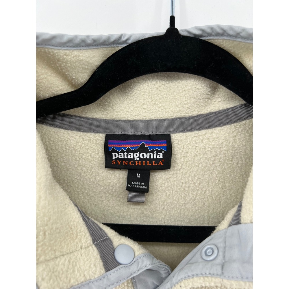 Patagonia Synchilla Snap-T Fleece Pullover Cream Off White Two-Tone Women Size M - Picture 3 of 8